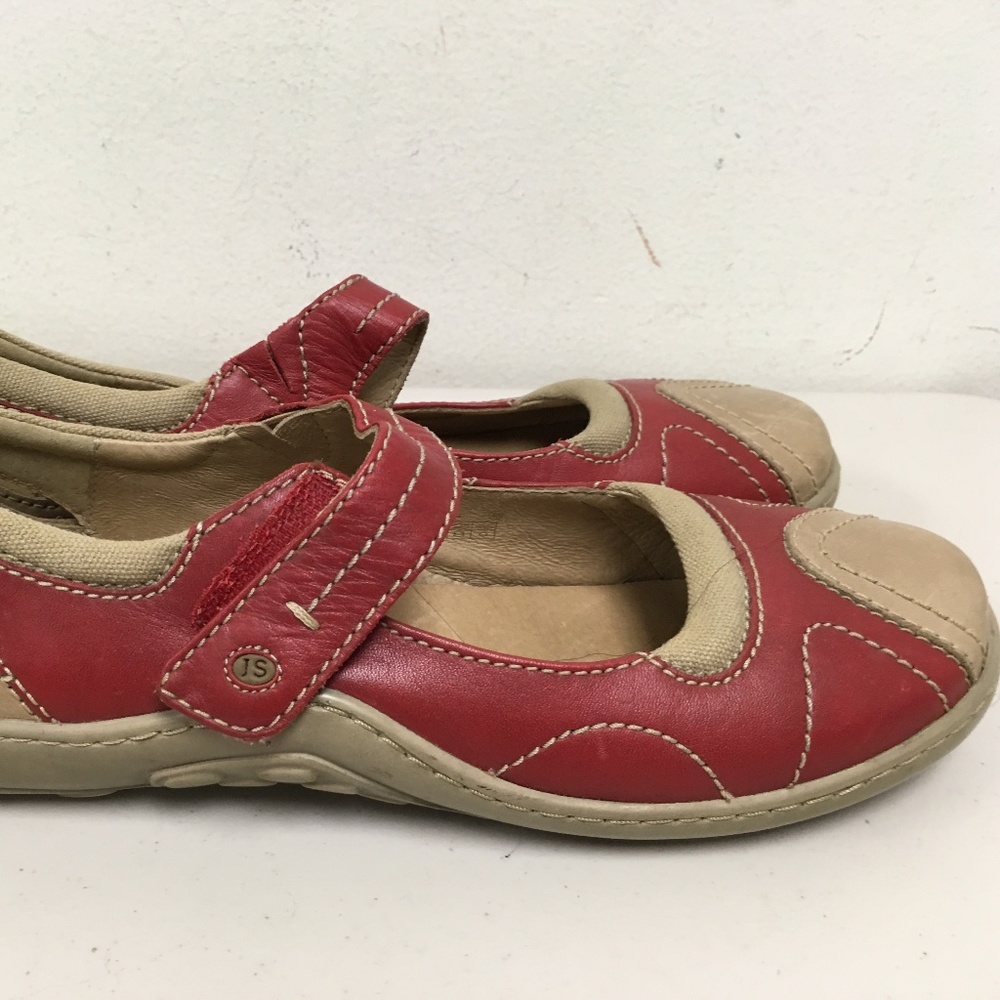 Joseph Seibel red tan mary jane strap leather shoes 40 9.5 nwt